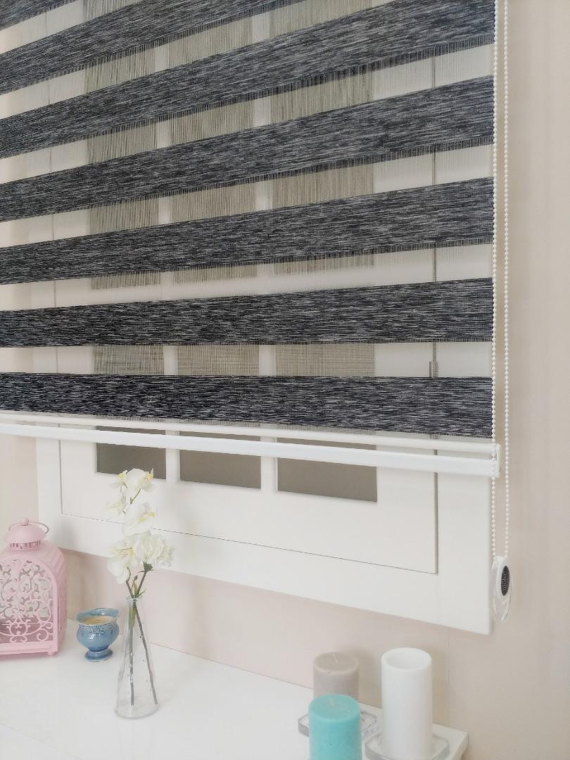 Bambu Zebra Perde Kırçıl Desen Siyah - Zebra Perde online satış