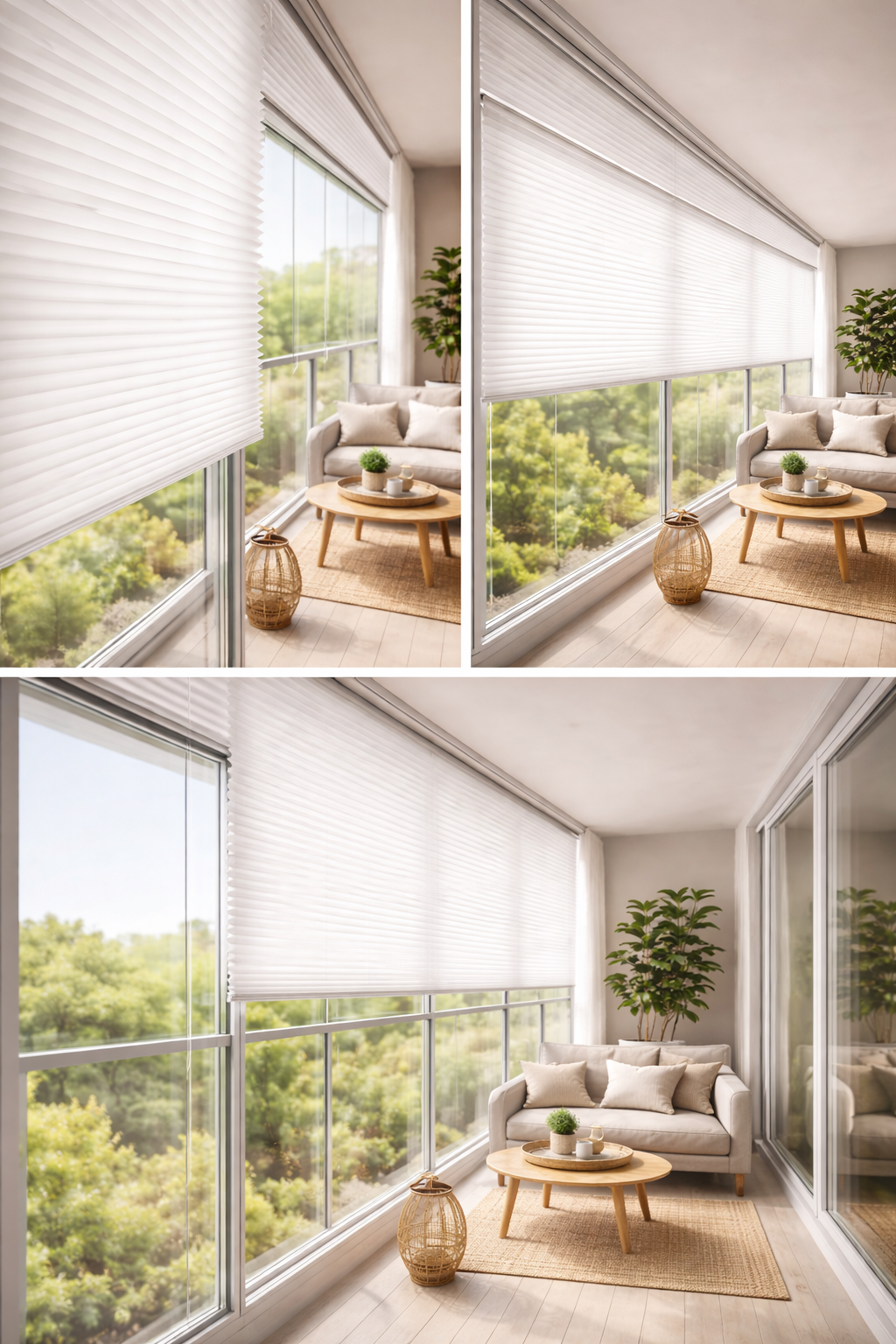 Brillant Plisel Cam Balkon Perdesi Beyaz - Görsel 1